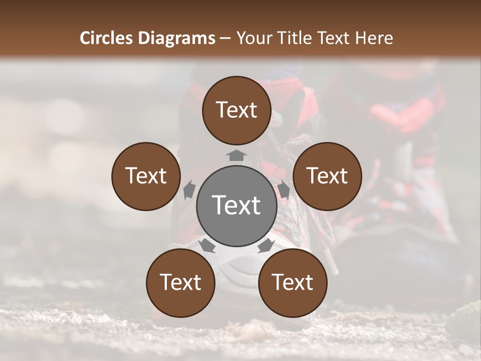 A Person's Feet In Hiking Shoes On The Ground PowerPoint Template