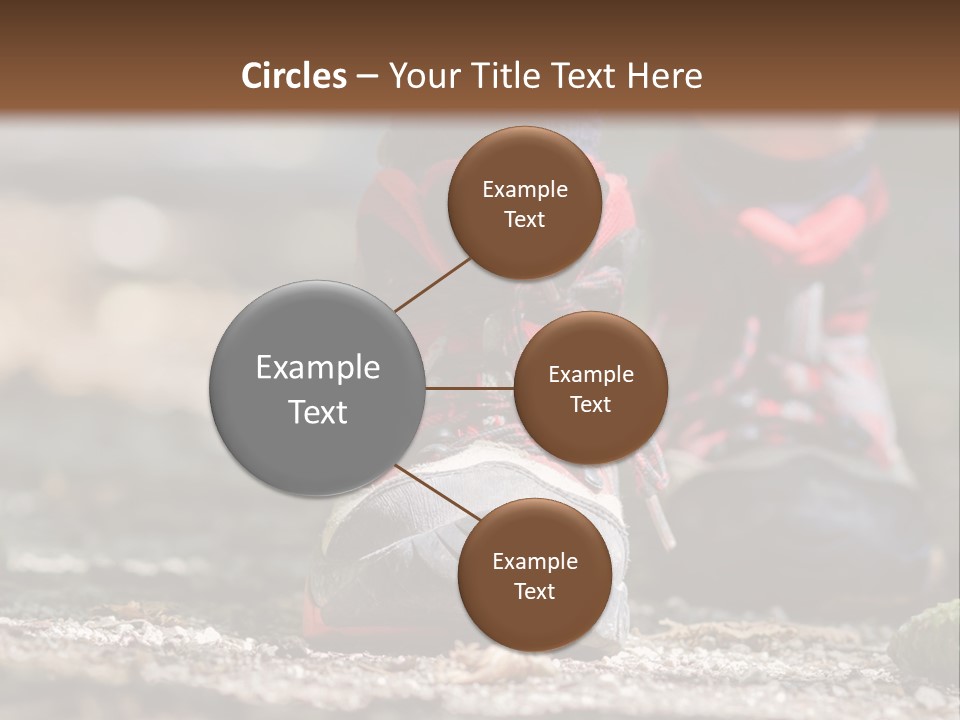 A Person's Feet In Hiking Shoes On The Ground PowerPoint Template