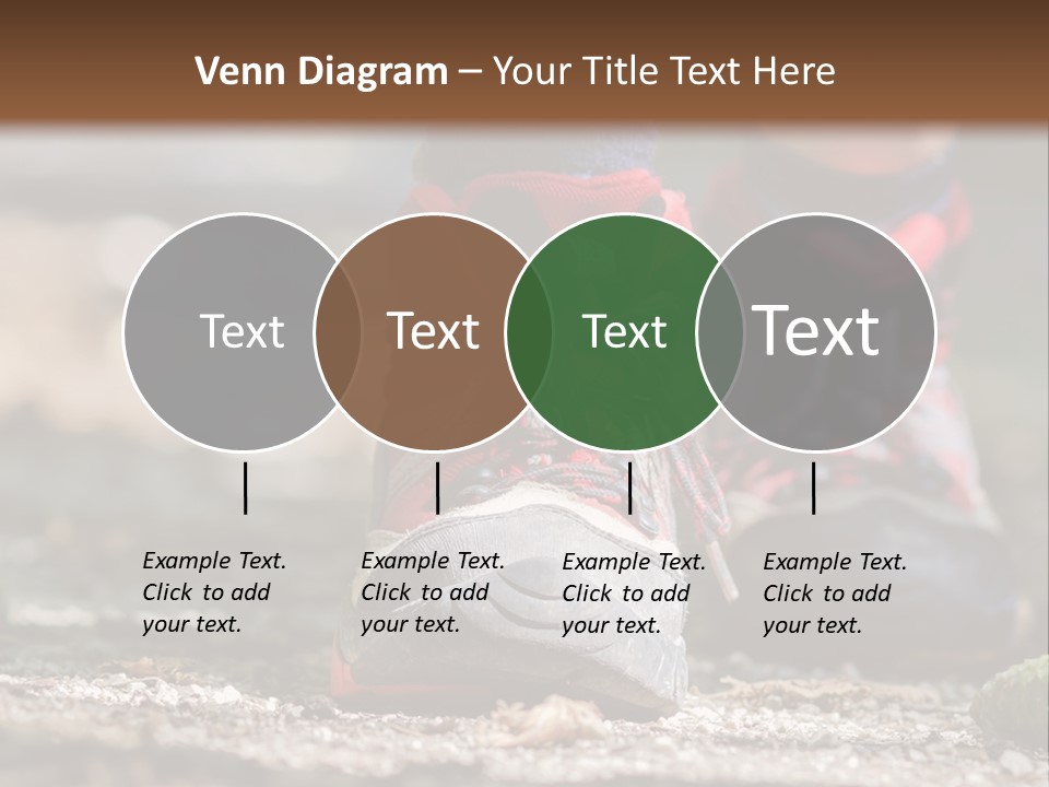 A Person's Feet In Hiking Shoes On The Ground PowerPoint Template