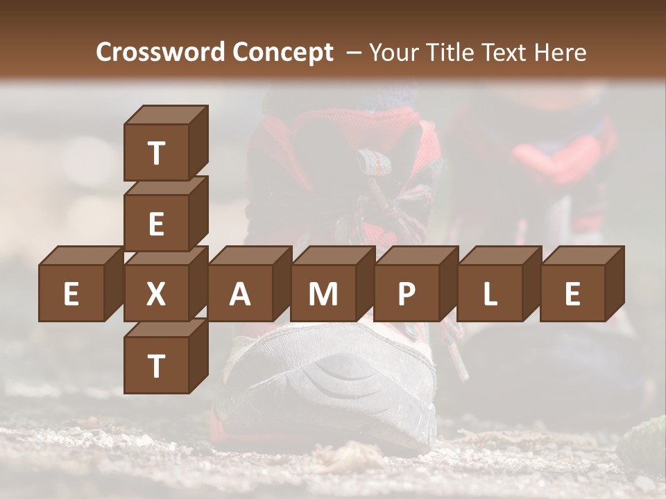 A Person's Feet In Hiking Shoes On The Ground PowerPoint Template