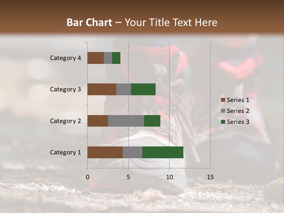 A Person's Feet In Hiking Shoes On The Ground PowerPoint Template