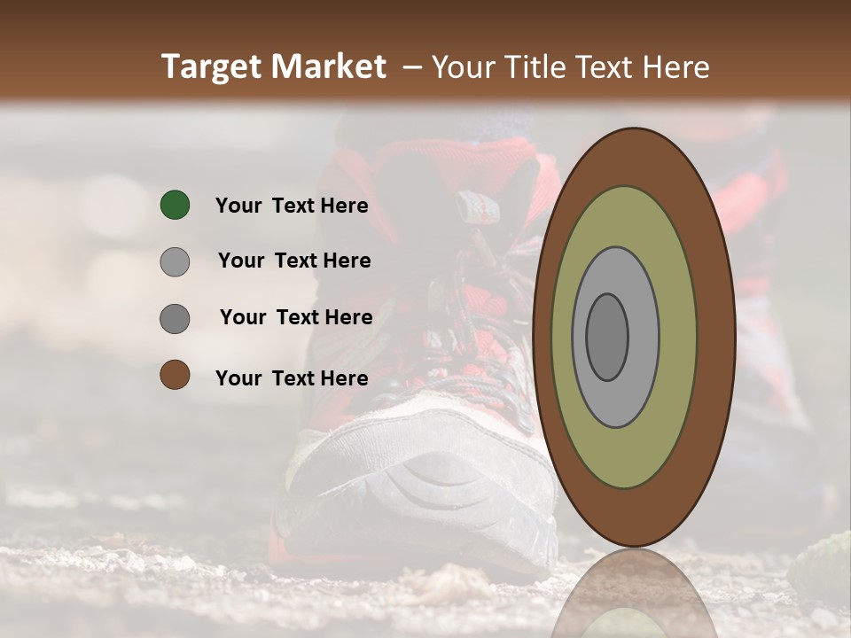 A Person's Feet In Hiking Shoes On The Ground PowerPoint Template