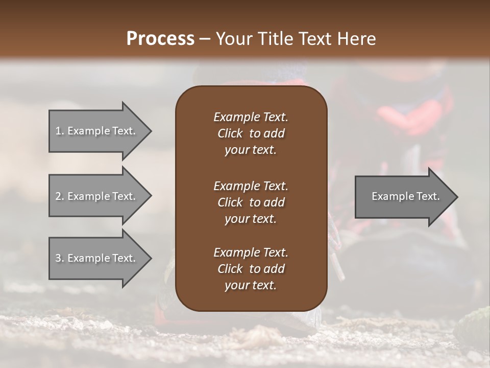 A Person's Feet In Hiking Shoes On The Ground PowerPoint Template
