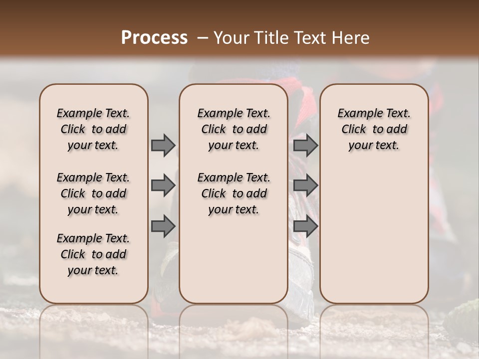 A Person's Feet In Hiking Shoes On The Ground PowerPoint Template