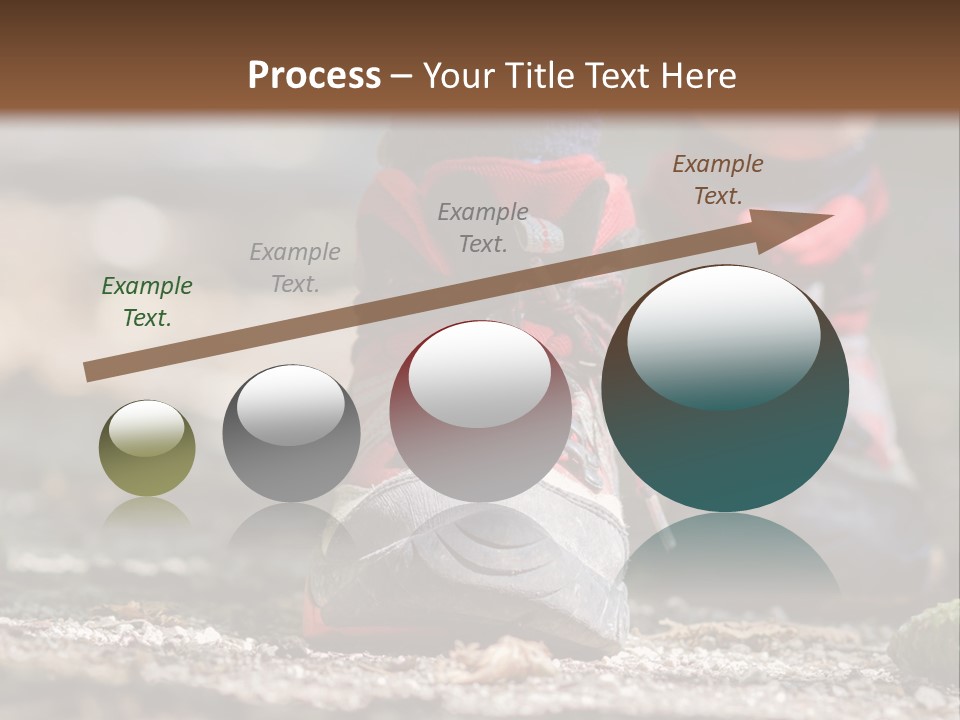 A Person's Feet In Hiking Shoes On The Ground PowerPoint Template