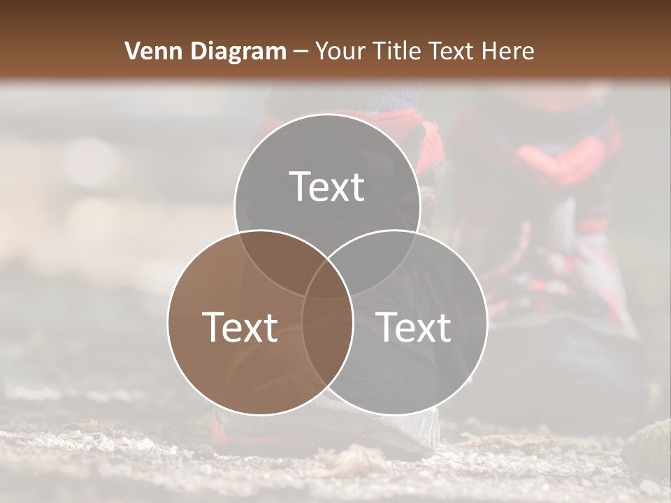 A Person's Feet In Hiking Shoes On The Ground PowerPoint Template