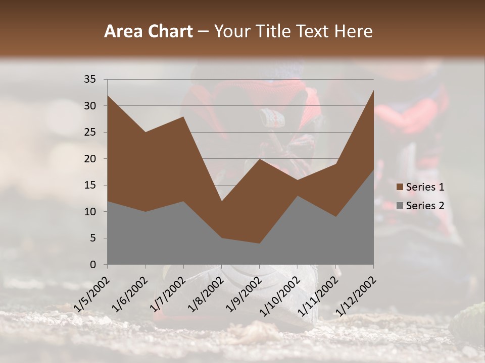 A Person's Feet In Hiking Shoes On The Ground PowerPoint Template