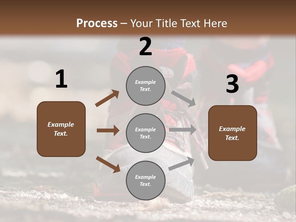 A Person's Feet In Hiking Shoes On The Ground PowerPoint Template