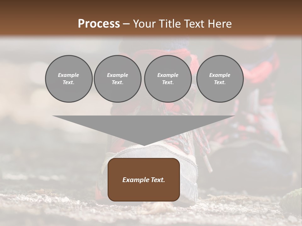 A Person's Feet In Hiking Shoes On The Ground PowerPoint Template