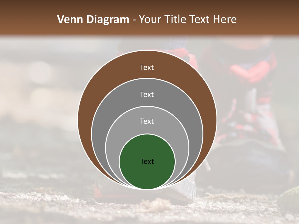 A Person's Feet In Hiking Shoes On The Ground PowerPoint Template