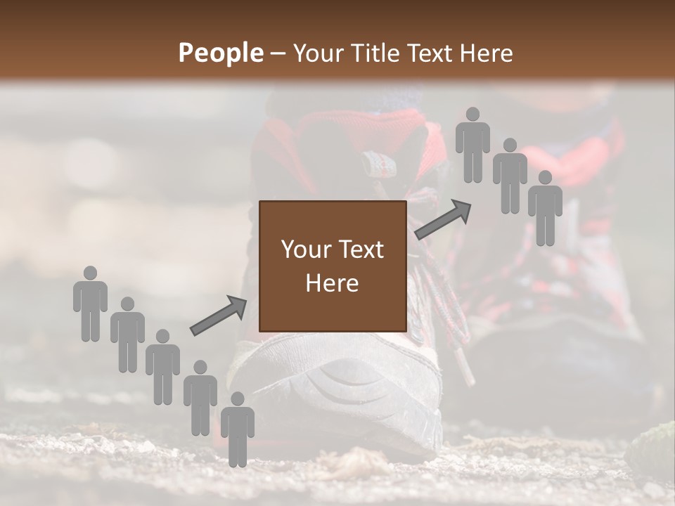 A Person's Feet In Hiking Shoes On The Ground PowerPoint Template