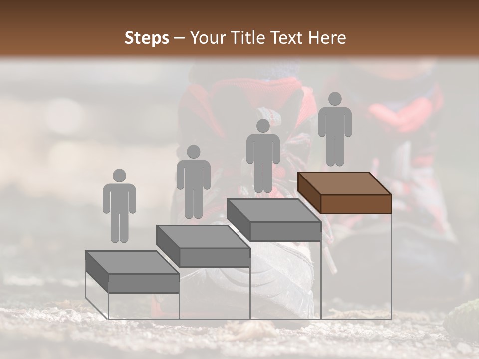 A Person's Feet In Hiking Shoes On The Ground PowerPoint Template