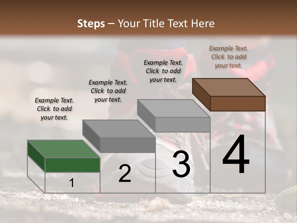 A Person's Feet In Hiking Shoes On The Ground PowerPoint Template
