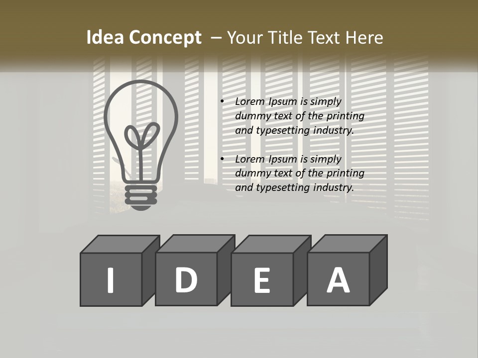 A Bed Sitting In A Bedroom Next To A Window PowerPoint Template