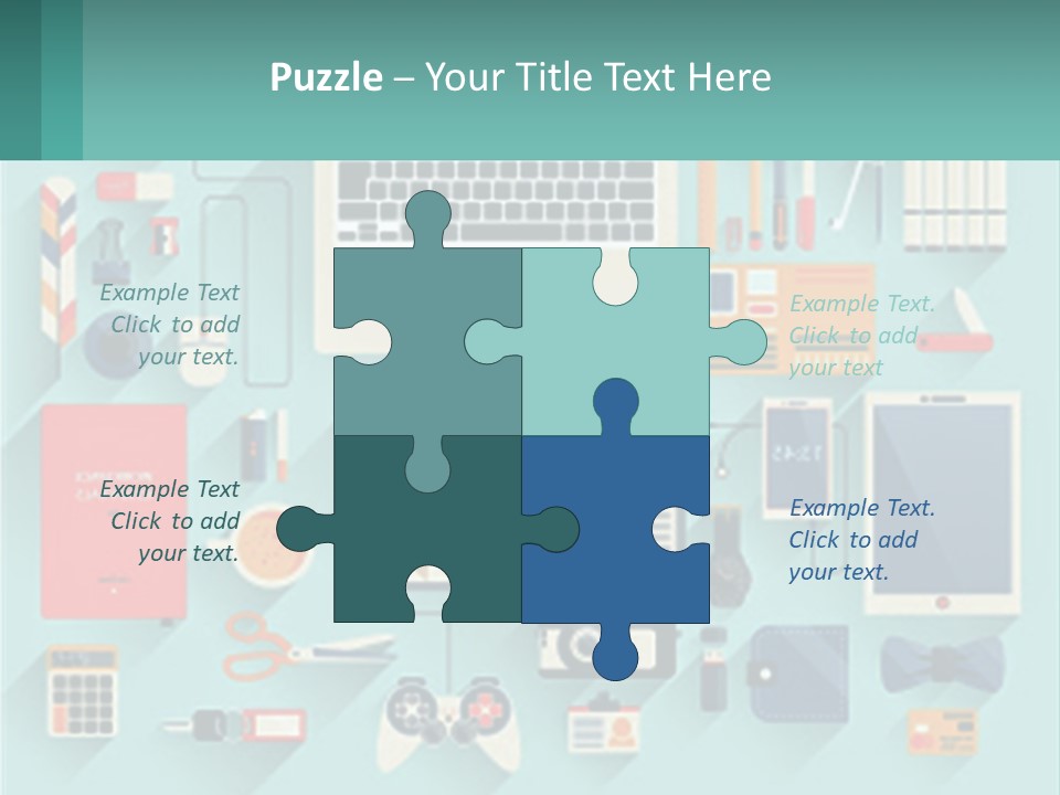 A Desktop Computer Sitting On Top Of A Desk PowerPoint Template