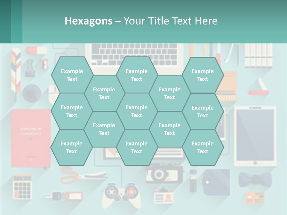 A Desktop Computer Sitting On Top Of A Desk PowerPoint Template