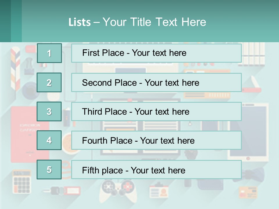 A Desktop Computer Sitting On Top Of A Desk PowerPoint Template