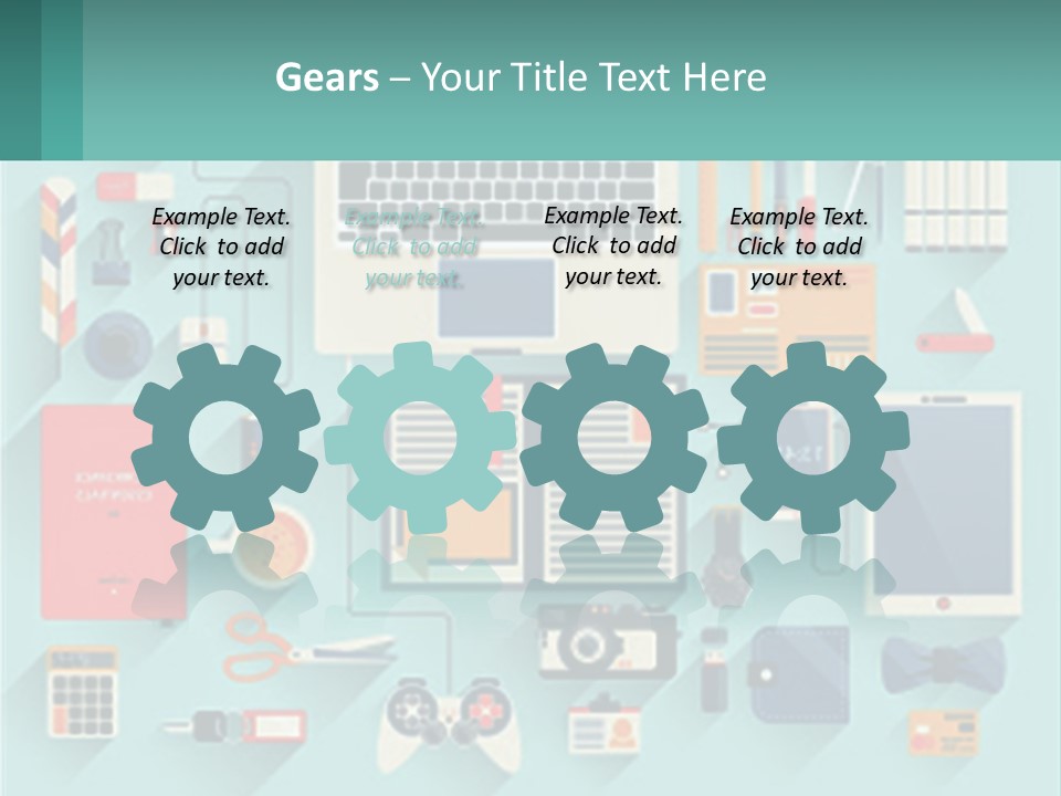 A Desktop Computer Sitting On Top Of A Desk PowerPoint Template