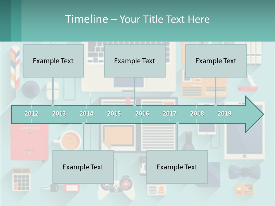 A Desktop Computer Sitting On Top Of A Desk PowerPoint Template