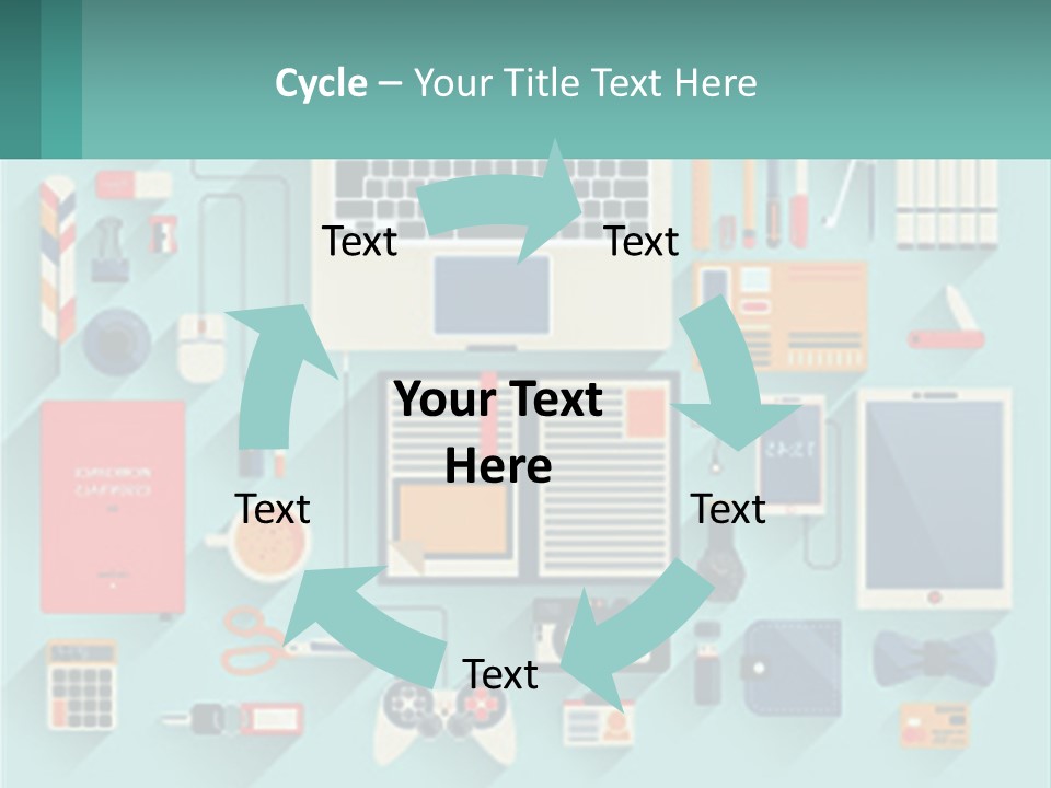 A Desktop Computer Sitting On Top Of A Desk PowerPoint Template