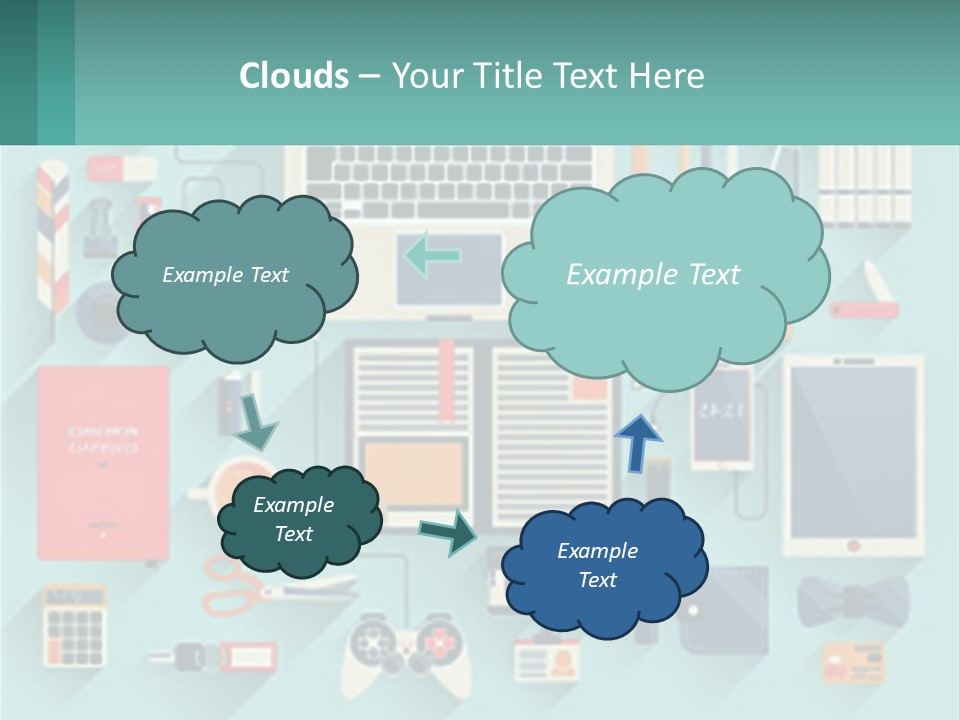 A Desktop Computer Sitting On Top Of A Desk PowerPoint Template