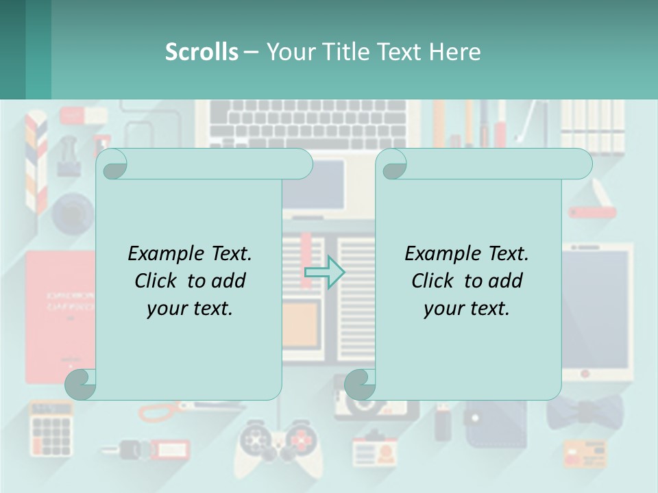 A Desktop Computer Sitting On Top Of A Desk PowerPoint Template