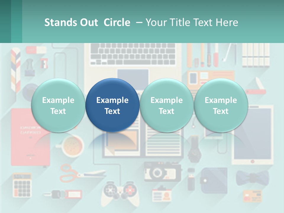 A Desktop Computer Sitting On Top Of A Desk PowerPoint Template