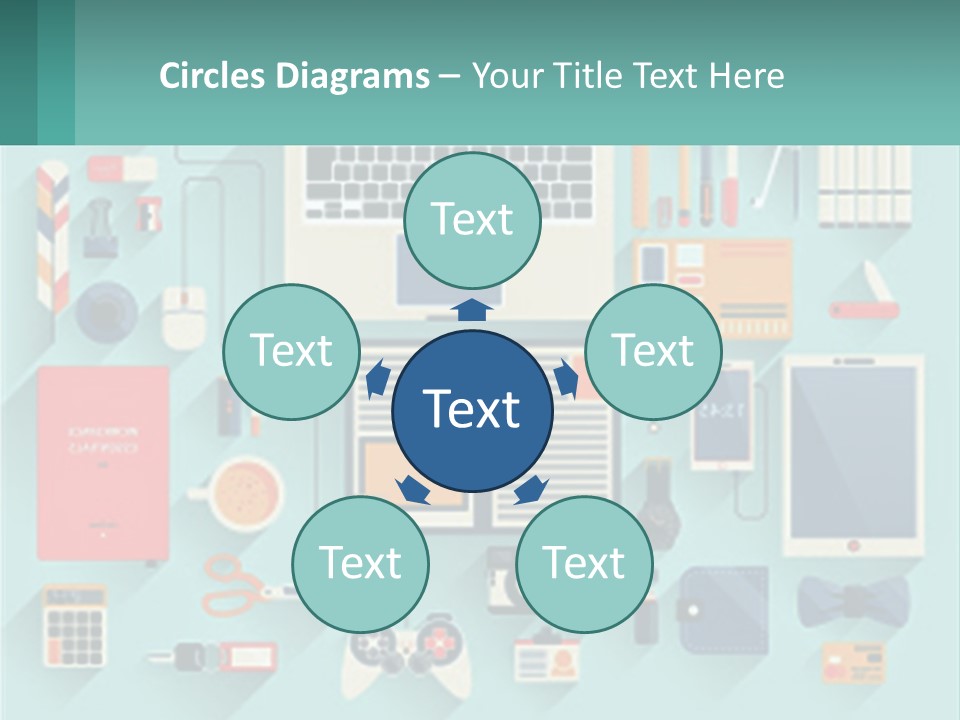 A Desktop Computer Sitting On Top Of A Desk PowerPoint Template