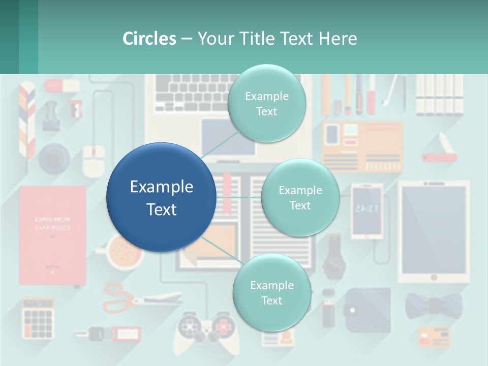 A Desktop Computer Sitting On Top Of A Desk PowerPoint Template