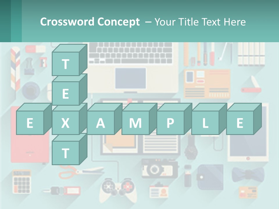 A Desktop Computer Sitting On Top Of A Desk PowerPoint Template