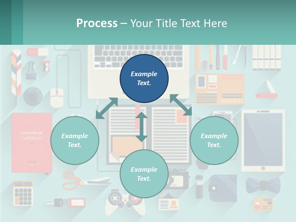 A Desktop Computer Sitting On Top Of A Desk PowerPoint Template
