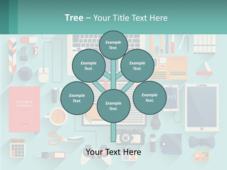 A Desktop Computer Sitting On Top Of A Desk PowerPoint Template