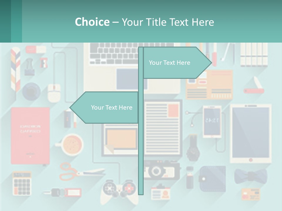 A Desktop Computer Sitting On Top Of A Desk PowerPoint Template