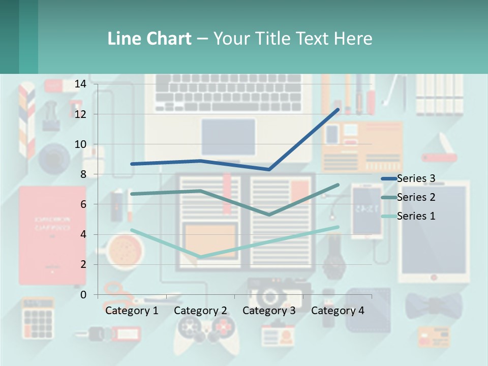 A Desktop Computer Sitting On Top Of A Desk PowerPoint Template