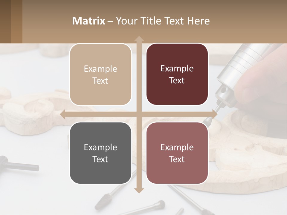 A Person Is Carving A Piece Of Wood With A Drill PowerPoint Template