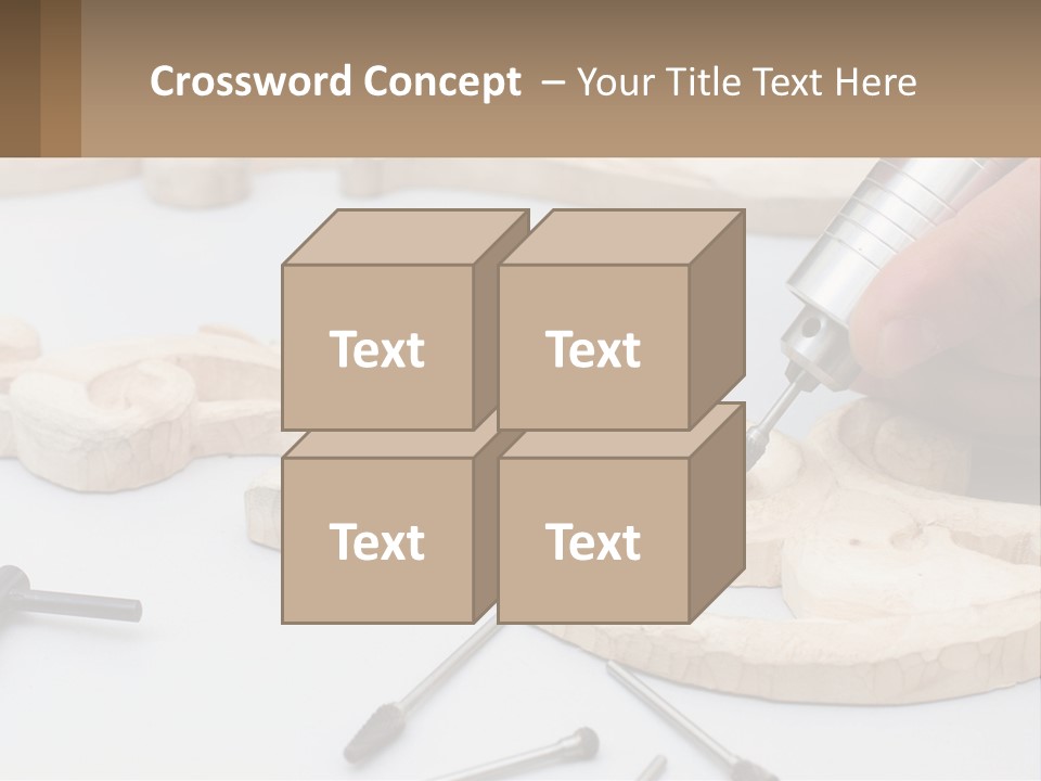A Person Is Carving A Piece Of Wood With A Drill PowerPoint Template