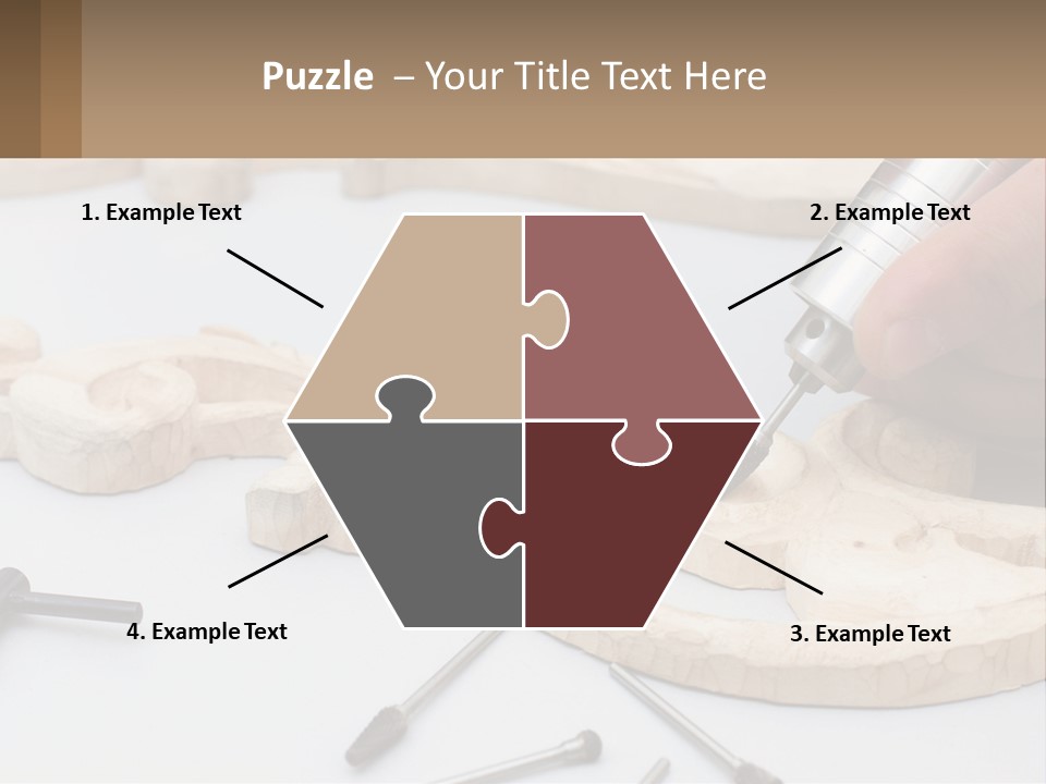 A Person Is Carving A Piece Of Wood With A Drill PowerPoint Template