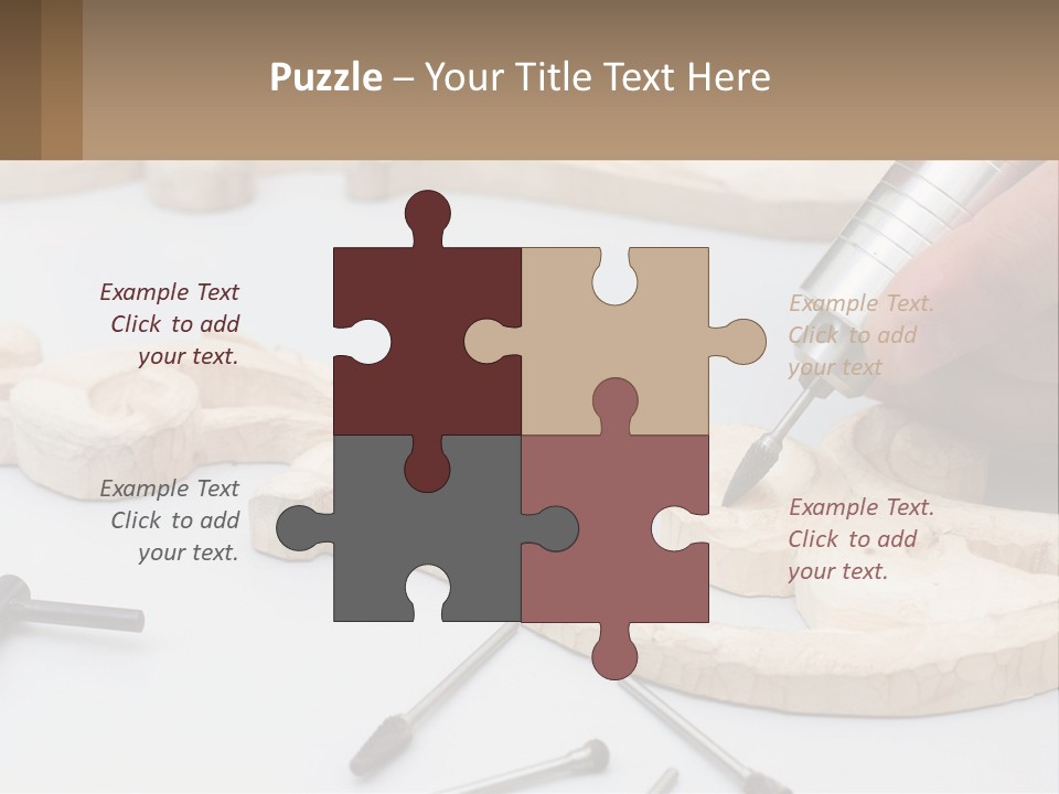 A Person Is Carving A Piece Of Wood With A Drill PowerPoint Template