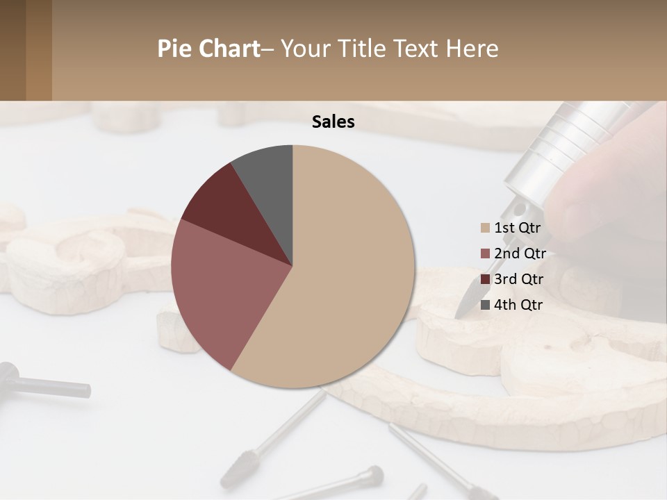 A Person Is Carving A Piece Of Wood With A Drill PowerPoint Template