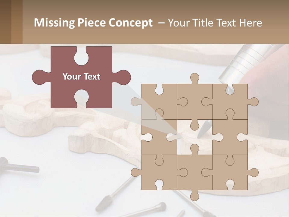 A Person Is Carving A Piece Of Wood With A Drill PowerPoint Template