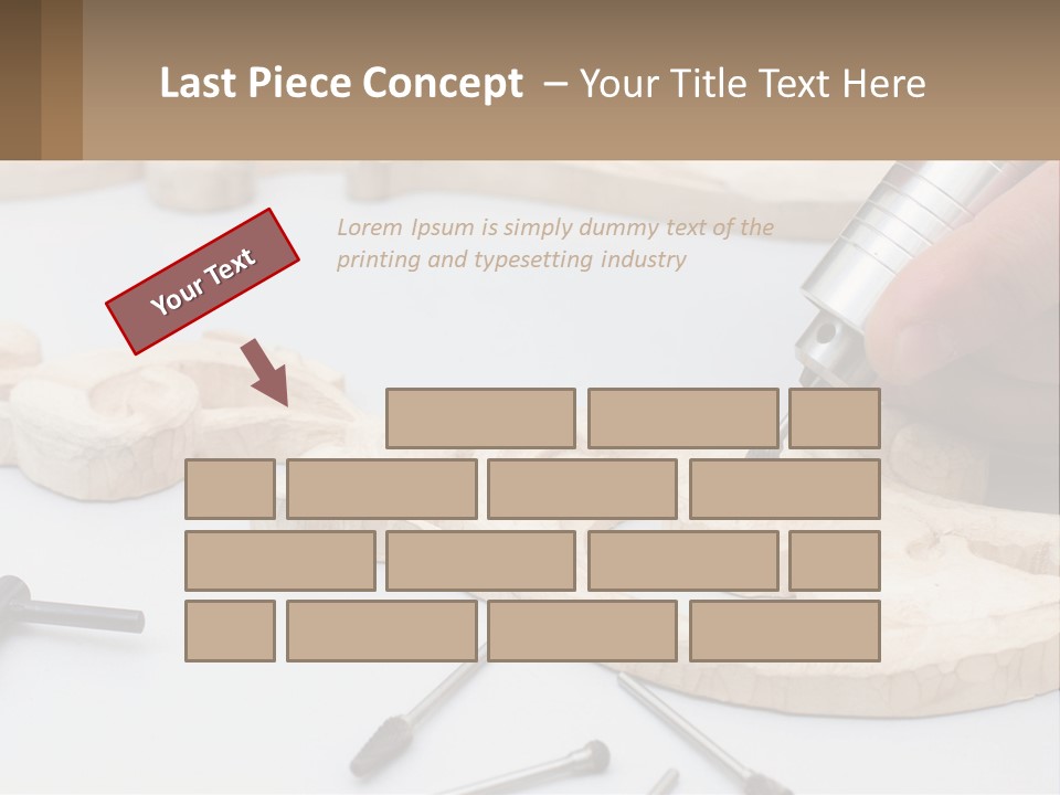 A Person Is Carving A Piece Of Wood With A Drill PowerPoint Template
