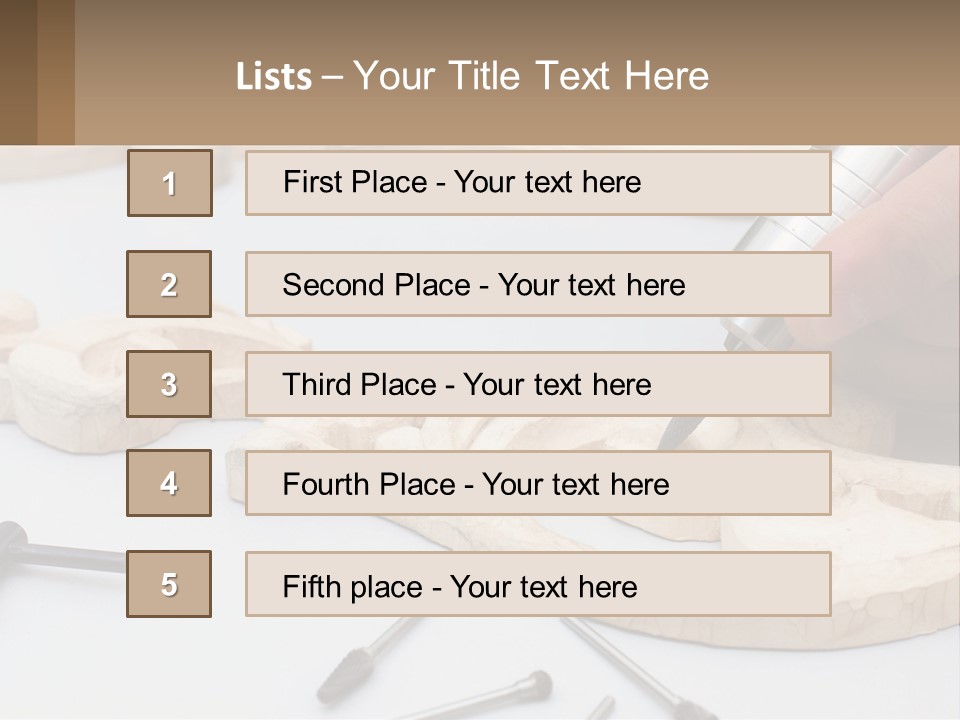 A Person Is Carving A Piece Of Wood With A Drill PowerPoint Template