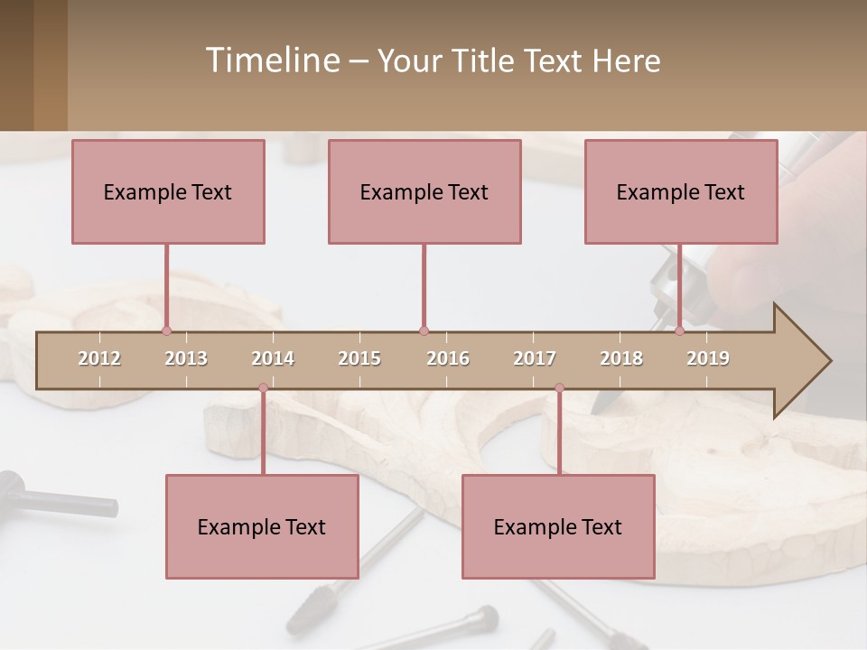 A Person Is Carving A Piece Of Wood With A Drill PowerPoint Template