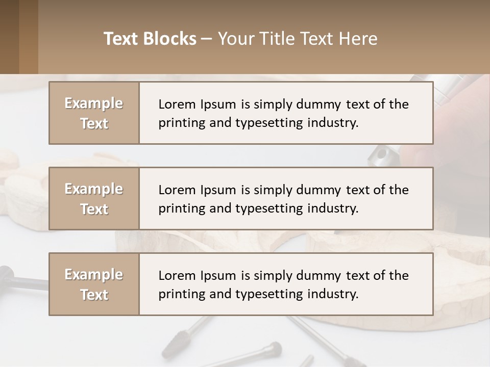A Person Is Carving A Piece Of Wood With A Drill PowerPoint Template