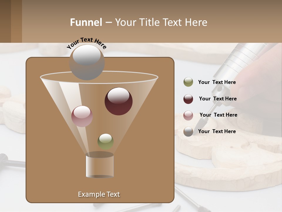 A Person Is Carving A Piece Of Wood With A Drill PowerPoint Template