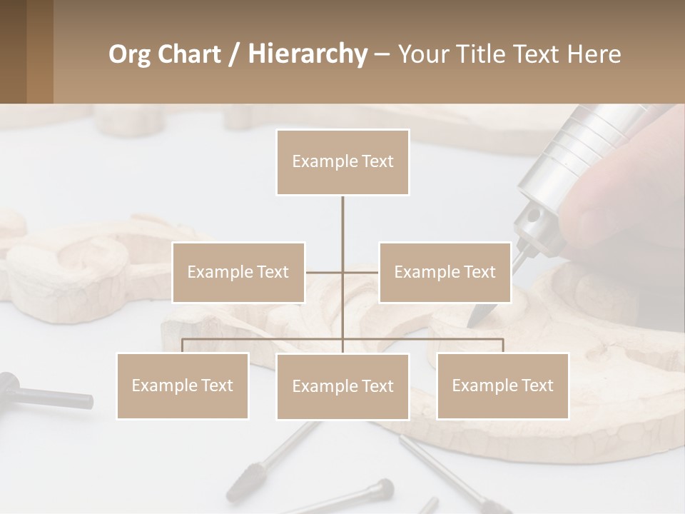 A Person Is Carving A Piece Of Wood With A Drill PowerPoint Template