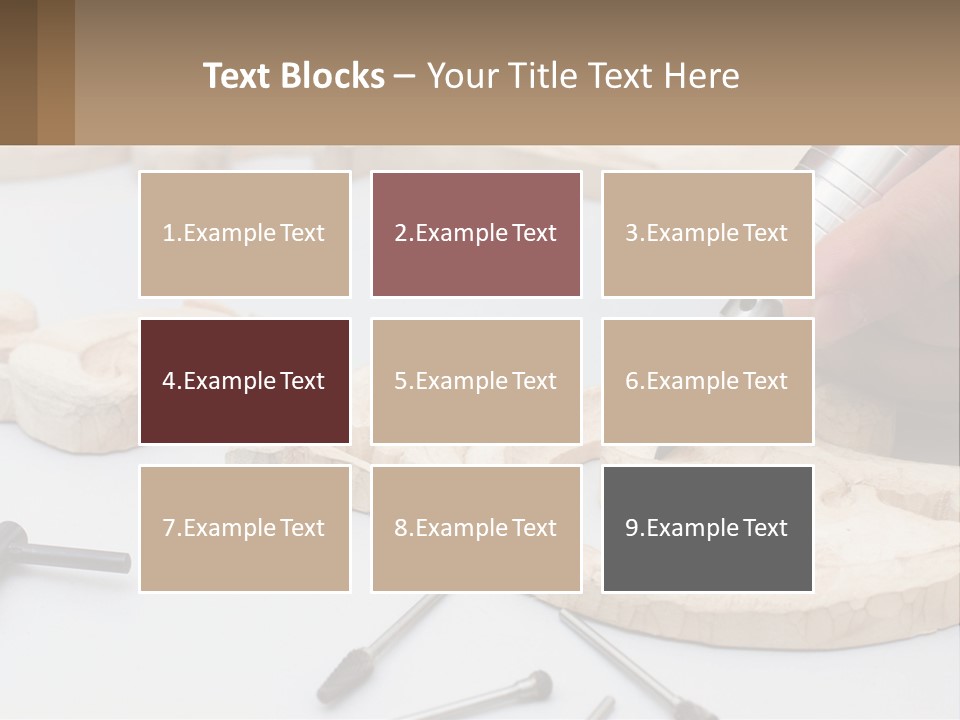 A Person Is Carving A Piece Of Wood With A Drill PowerPoint Template