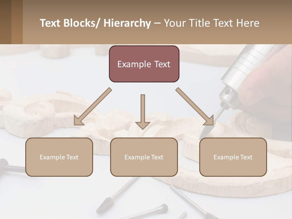 A Person Is Carving A Piece Of Wood With A Drill PowerPoint Template