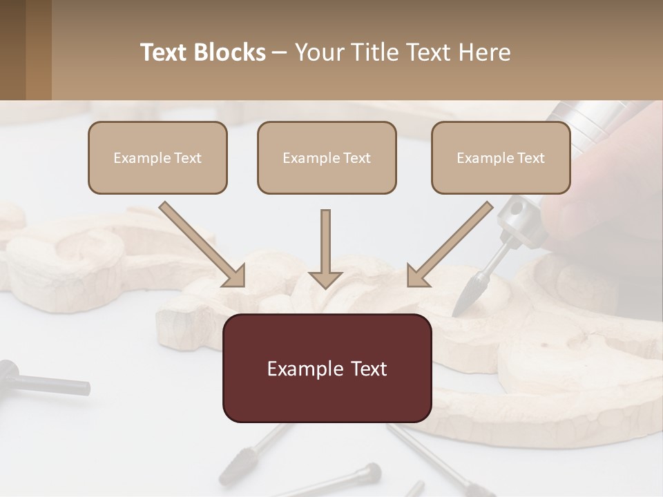 A Person Is Carving A Piece Of Wood With A Drill PowerPoint Template