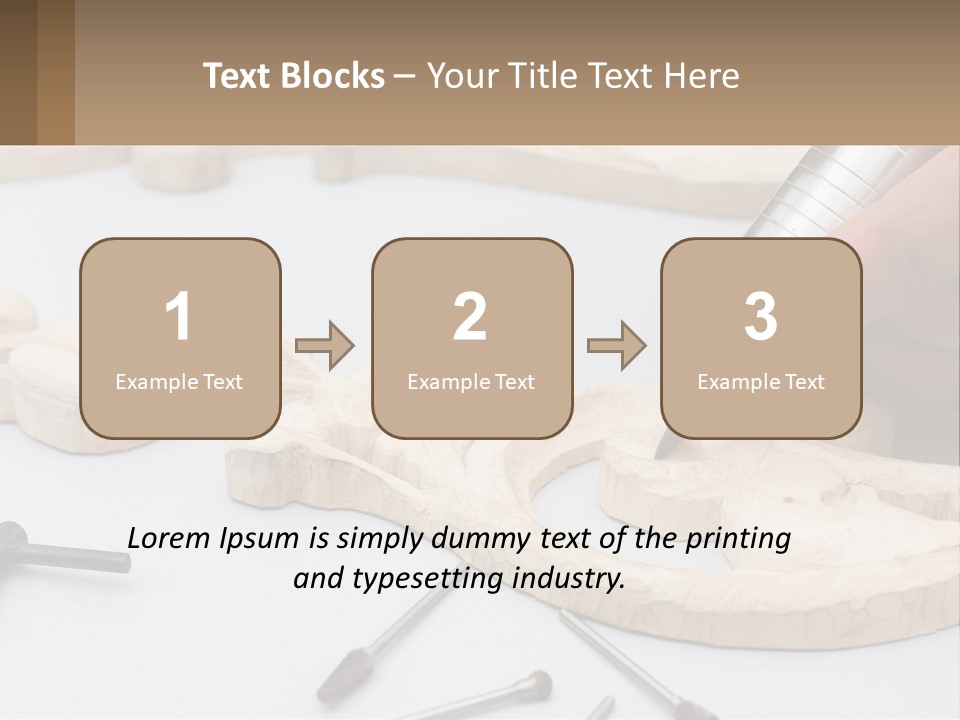 A Person Is Carving A Piece Of Wood With A Drill PowerPoint Template